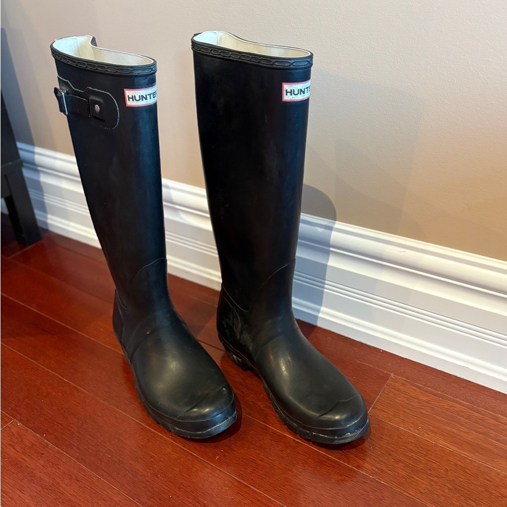 Hunter Matte Black Tall Rain Boots